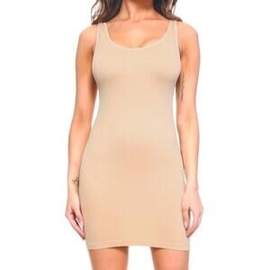Magic Tank Dress-Nude, White,Black